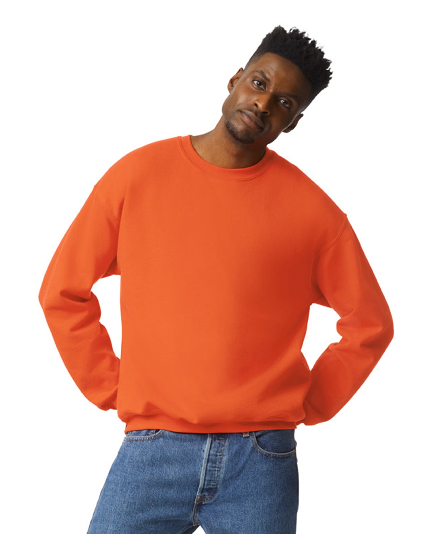 Unisex Heavy Blend���  50/50 Fleece Crew - Orange