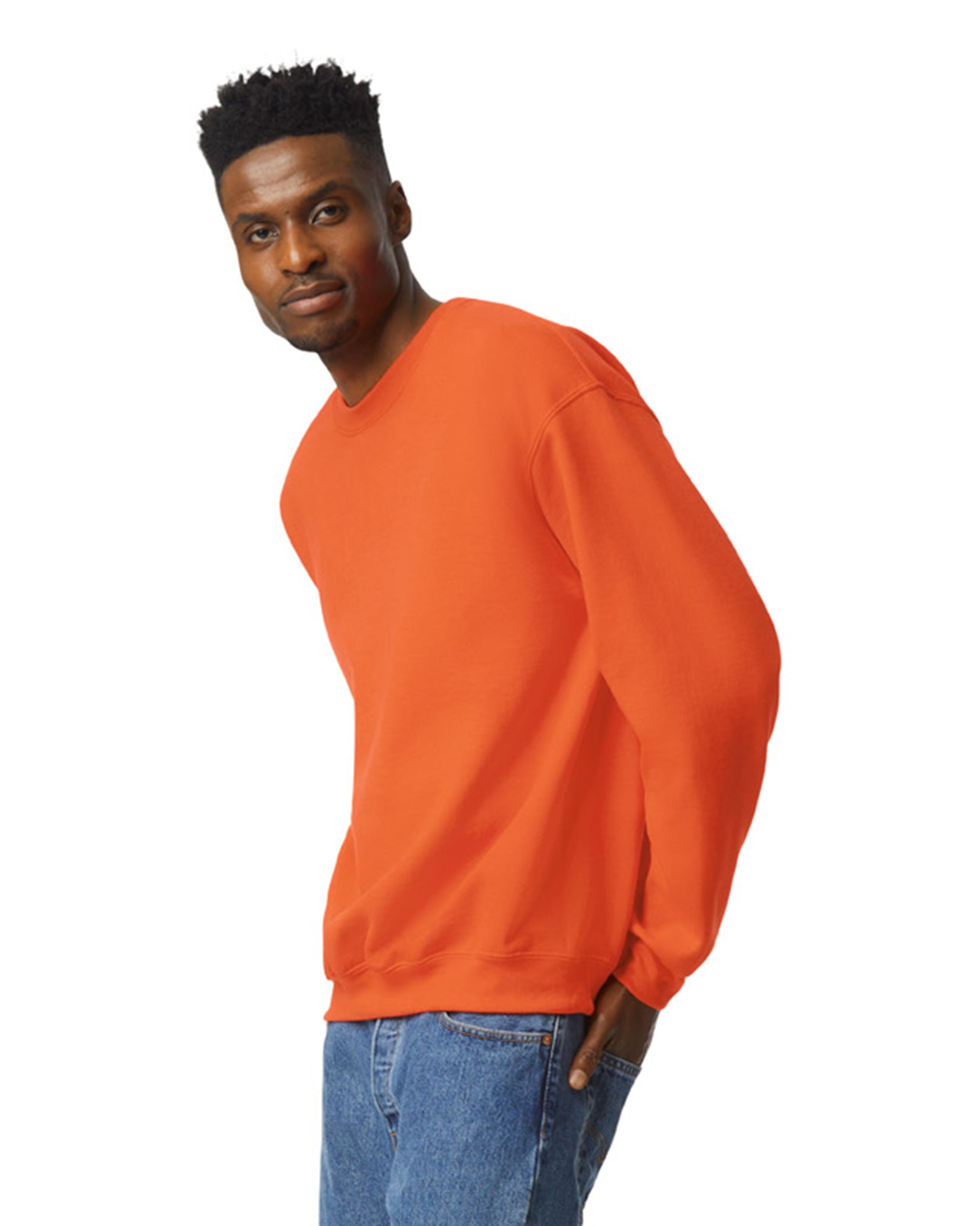 Unisex Heavy Blend���  50/50 Fleece Crew - Orange