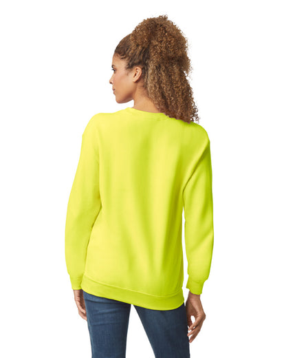 Unisex Heavy Blend���  50/50 Fleece Crew - High Viz Safety Green