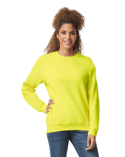 Unisex Heavy Blend���  50/50 Fleece Crew - High Viz Safety Green