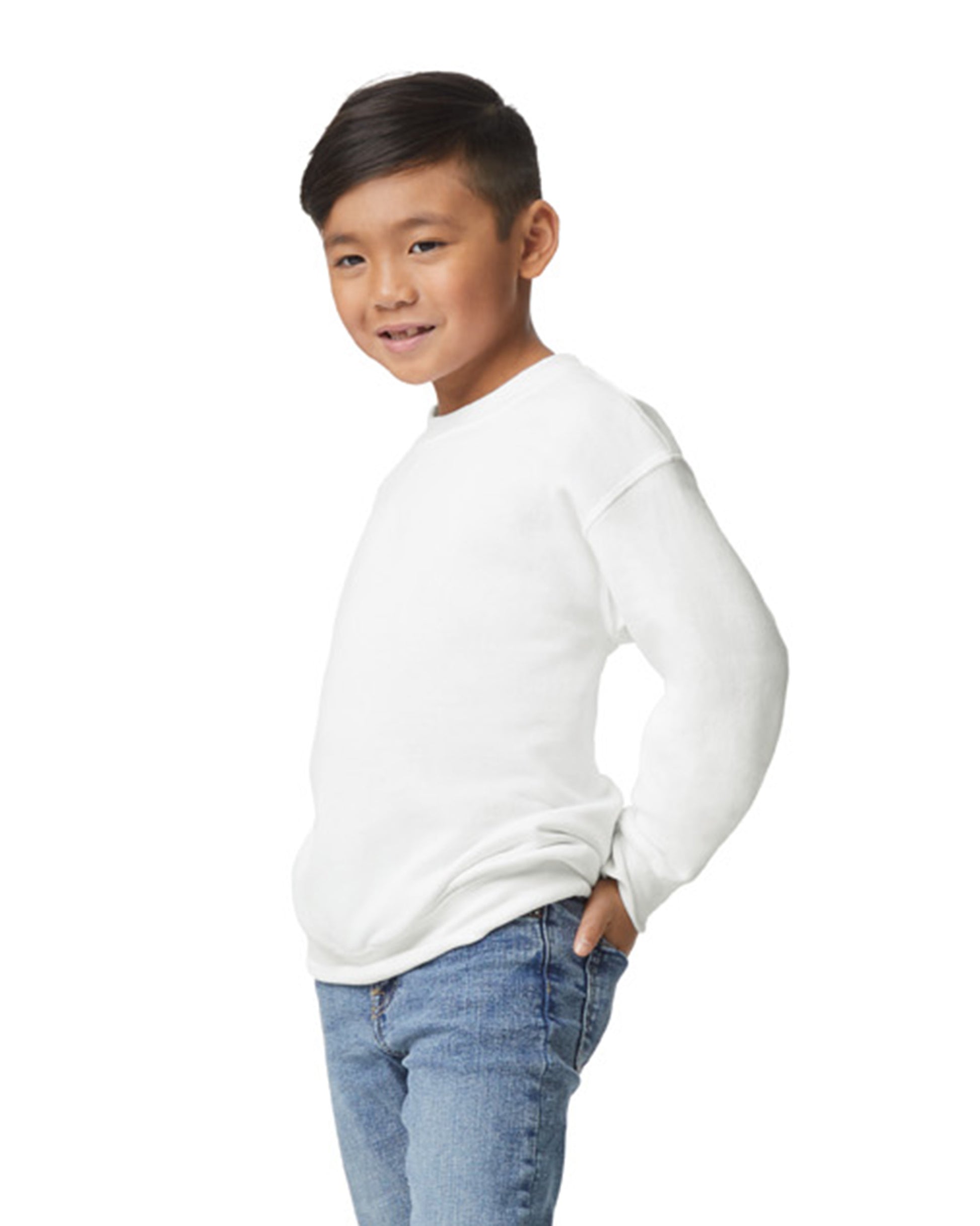 Youth Heavy Blend��� 50/50 Fleece Crew - White
