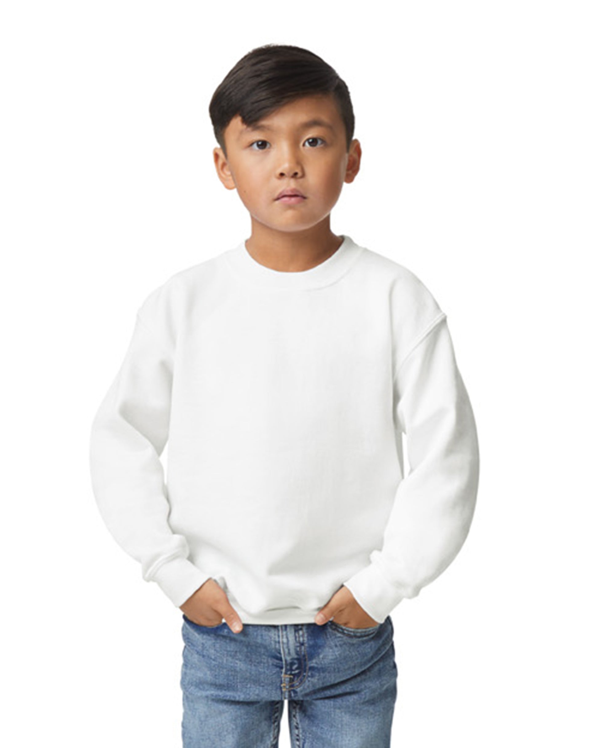Youth Heavy Blend��� 50/50 Fleece Crew - White