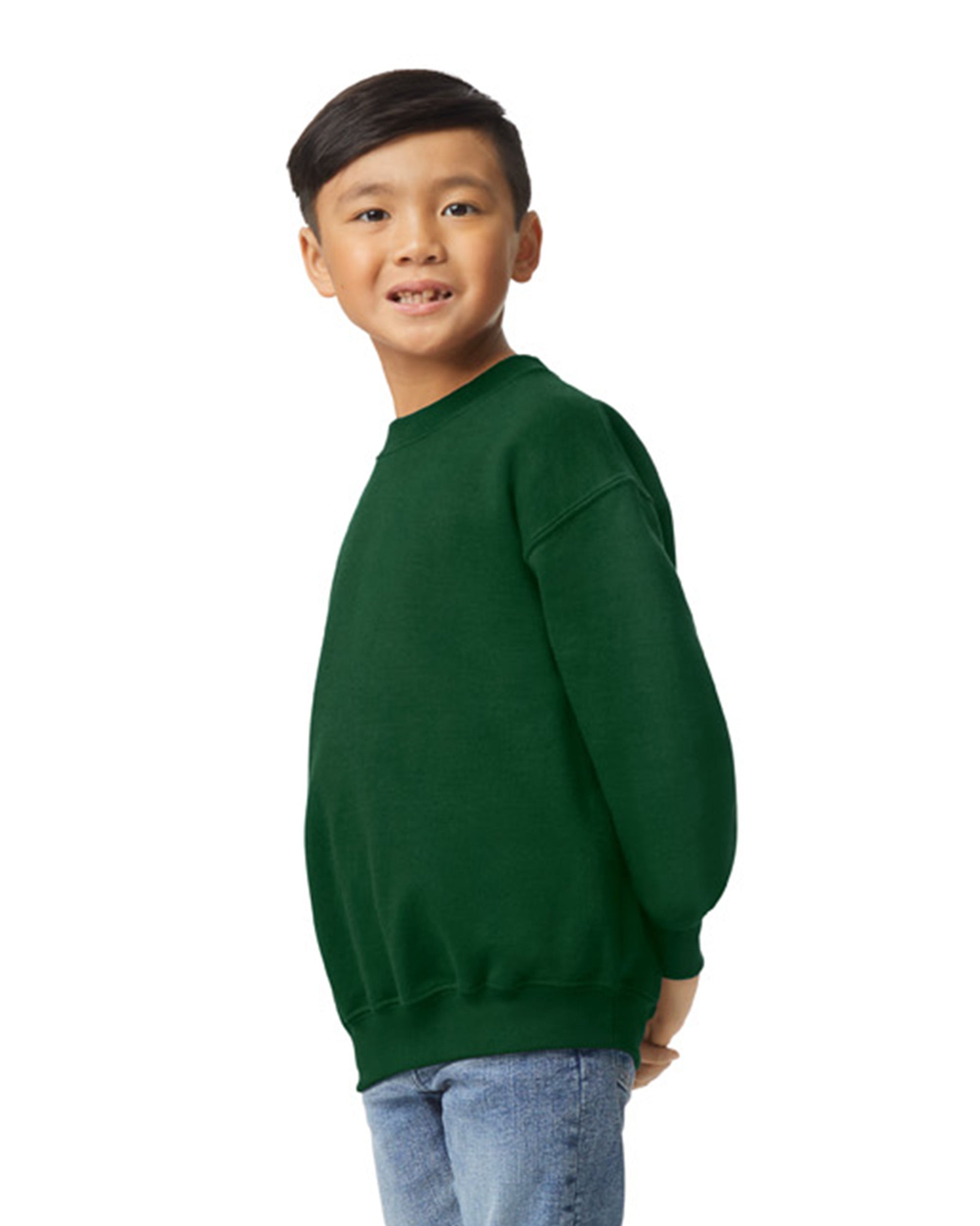 Youth Heavy Blend��� 50/50 Fleece Crew - Forest Green