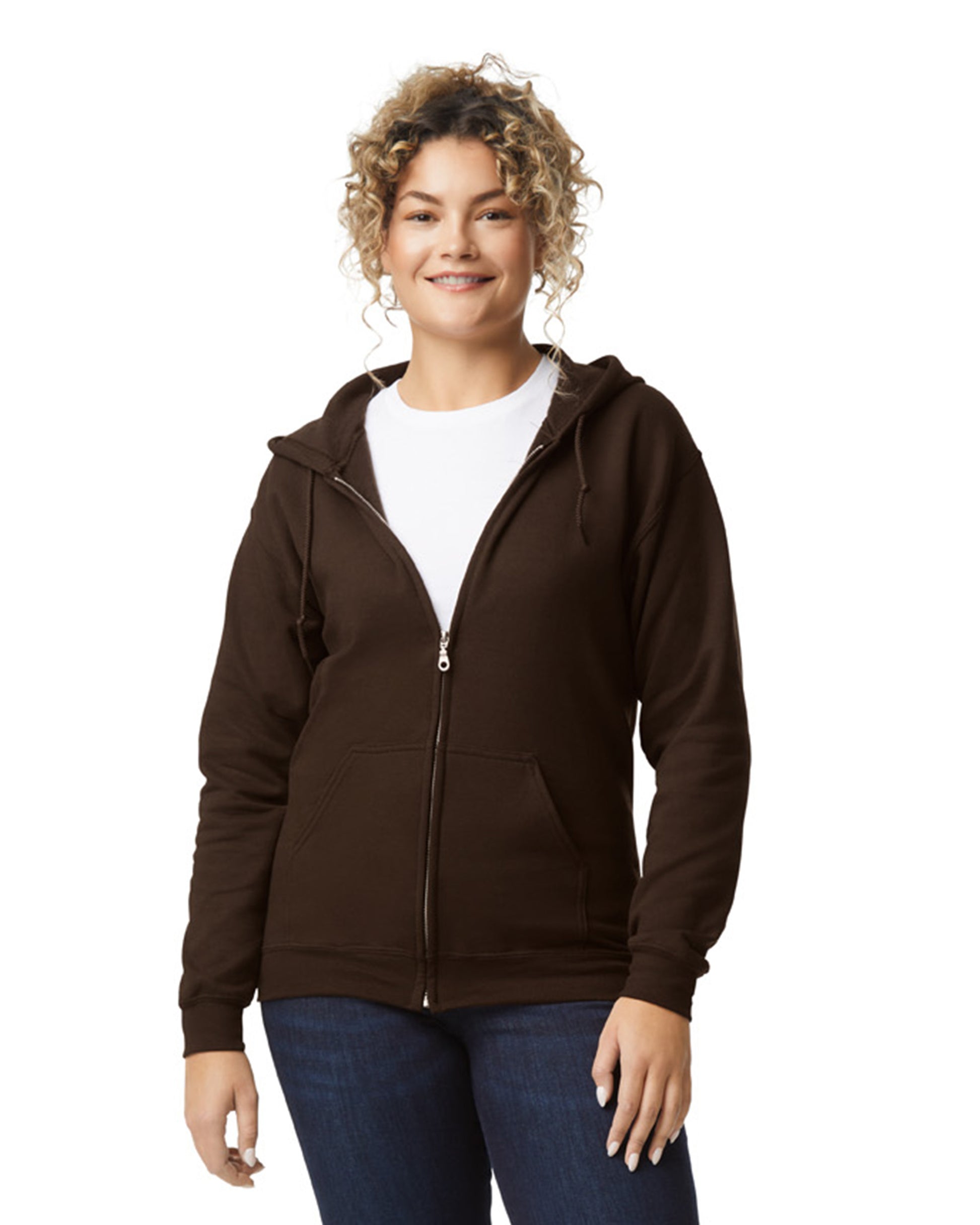 Unisex Heavy Blend™  50/50 Full-Zip Hoodie - Dark Chocolate
