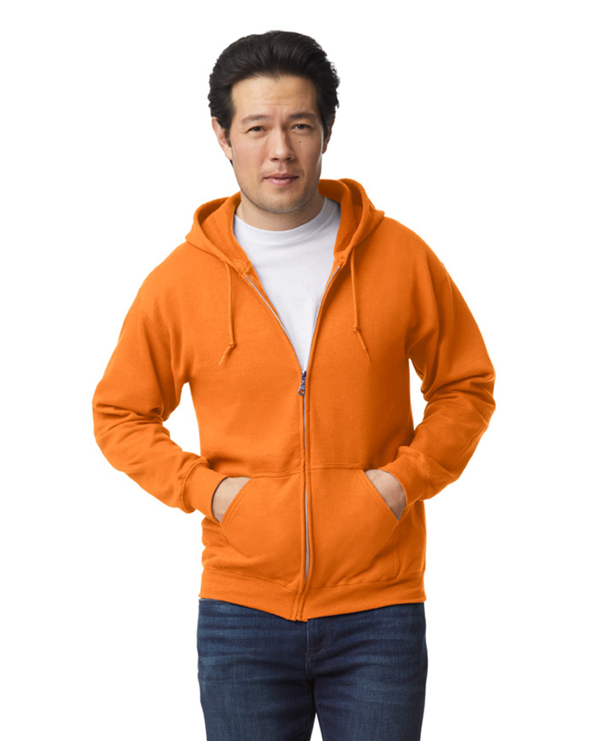 Unisex Heavy Blend™  50/50 Full-Zip Hoodie - High Viz Safety Orange