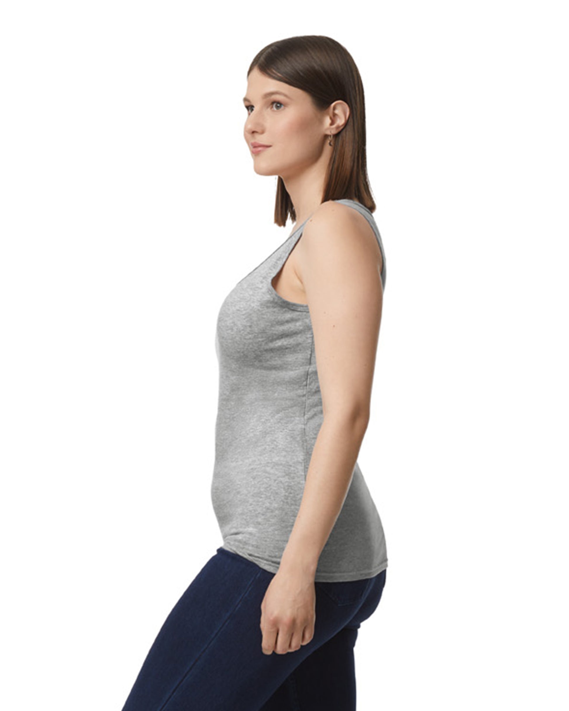 Women's Softstyle® Fitted Tank - Sport Gray