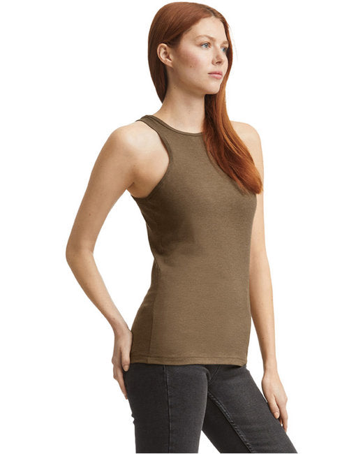 Women's CVC Racerneck Tank - Heather Army