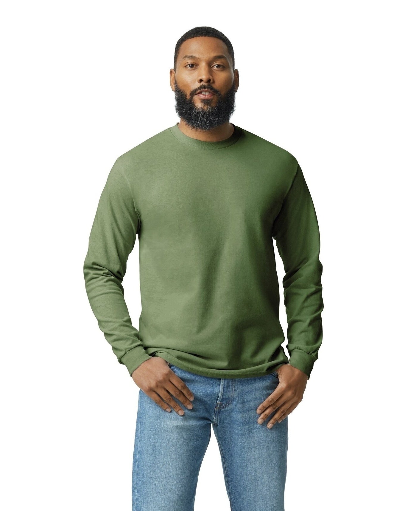Unisex Heavy Cotton™ Long-Sleeve T-Shirt - Military Green
