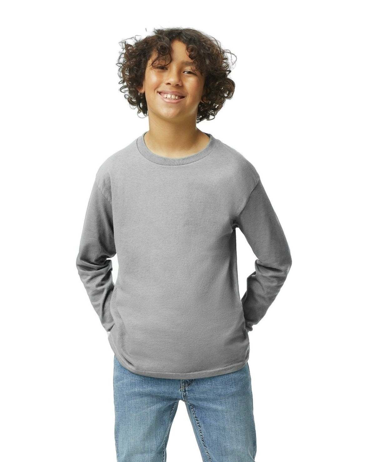 Youth Heavy Cotton™ Long-Sleeve T-Shirt - Sport Gray