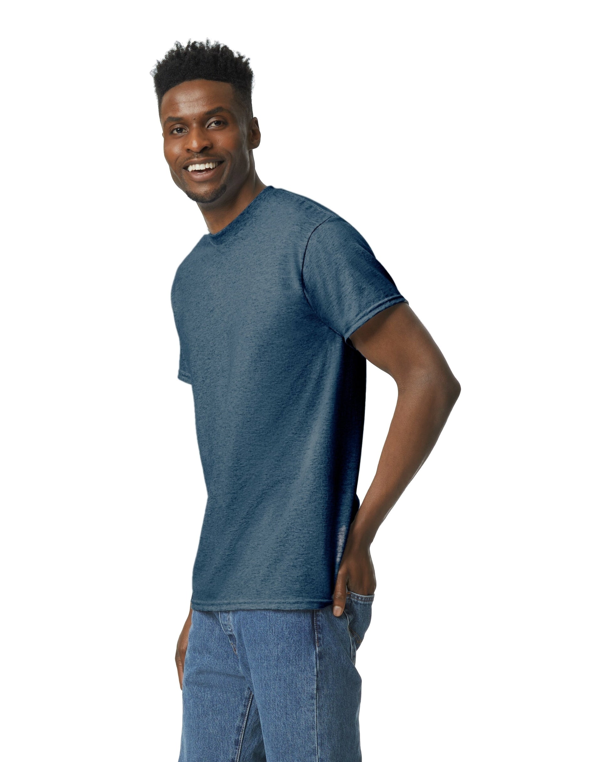 Unisex 50/50 T-Shirt - Heather Dark Navy