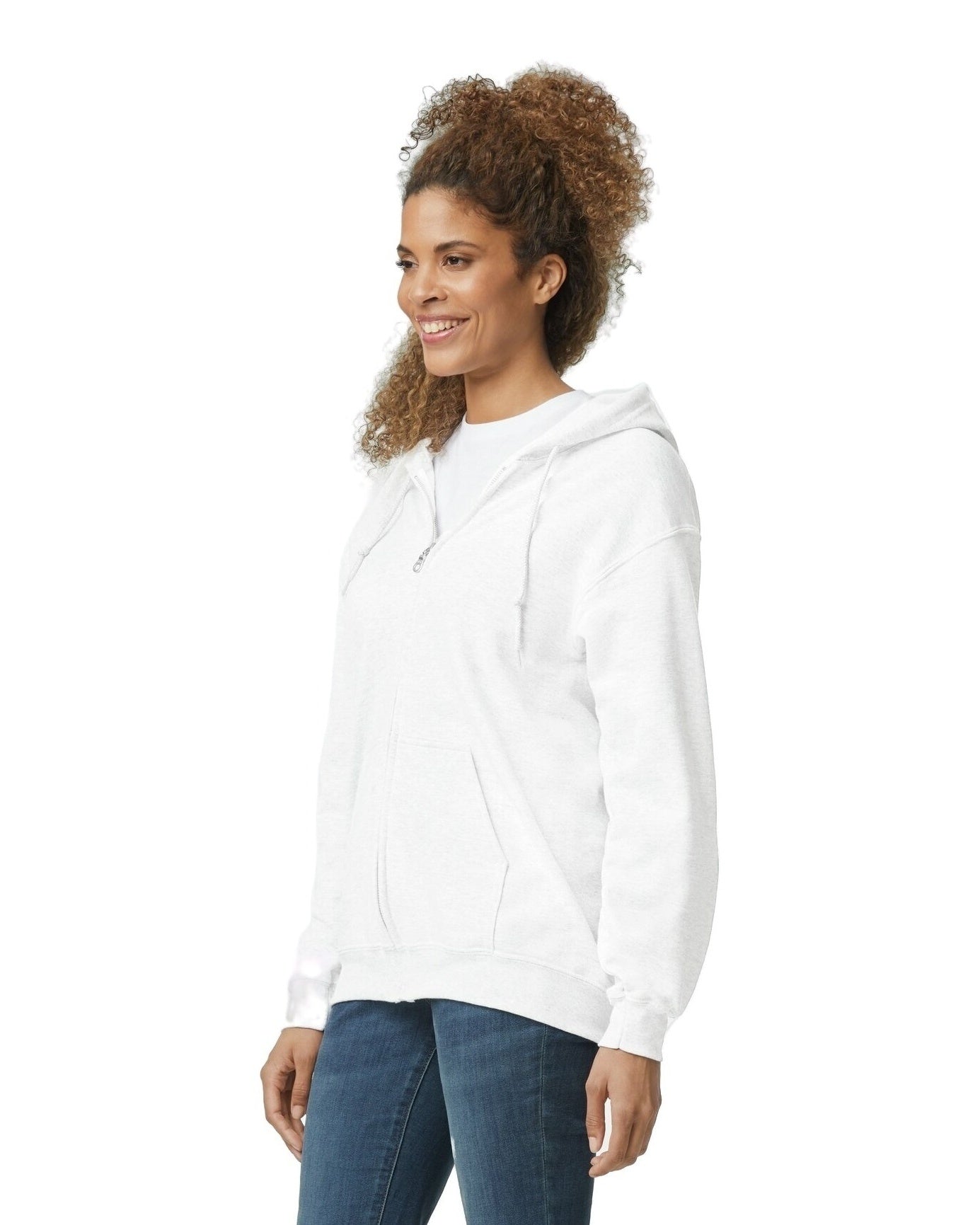 Unisex Heavy Blend™  50/50 Full-Zip Hoodie - White
