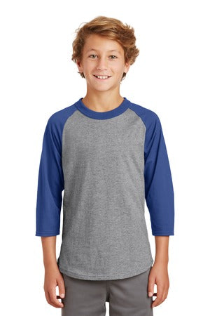 Youth Colorblock Raglan Jersey - Heather / Gray / Royal