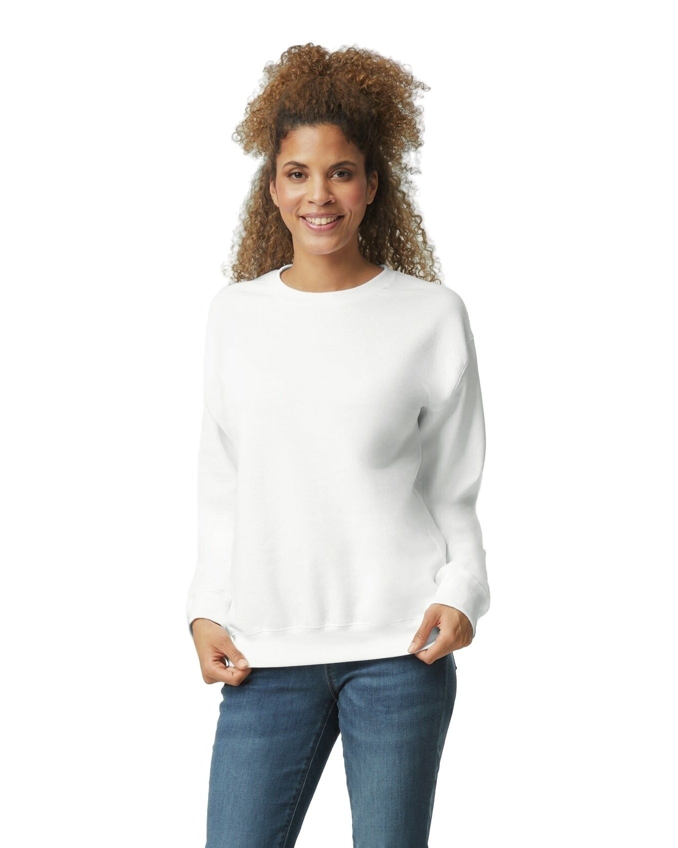Unisex Heavy Blend���  50/50 Fleece Crew - White