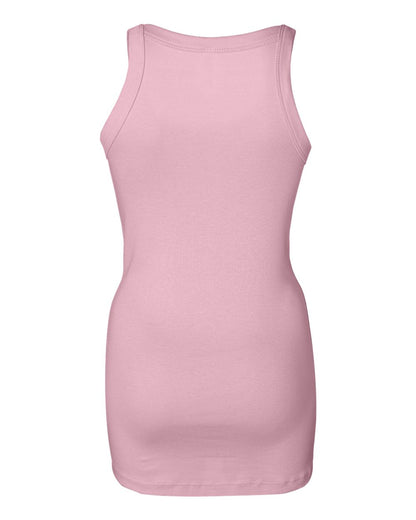 Women's Sheer Mini Rib Thin Strap Tank - Pink