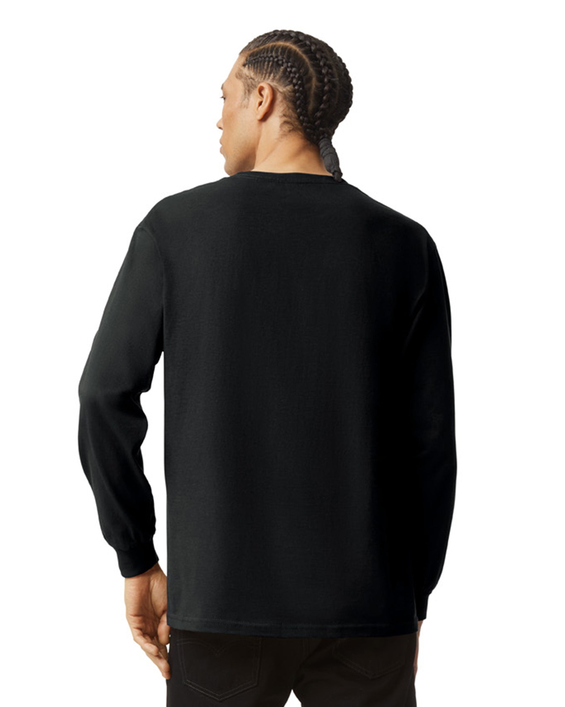 Unisex Heavyweight Cotton Long-Sleeve T-shirt - Black