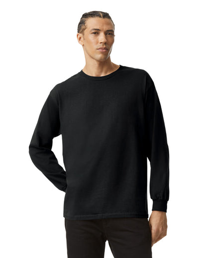 Unisex Heavyweight Cotton Long-Sleeve T-shirt - Black