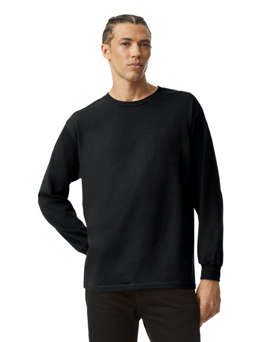 Unisex Heavyweight Cotton Long-Sleeve T-shirt - Black