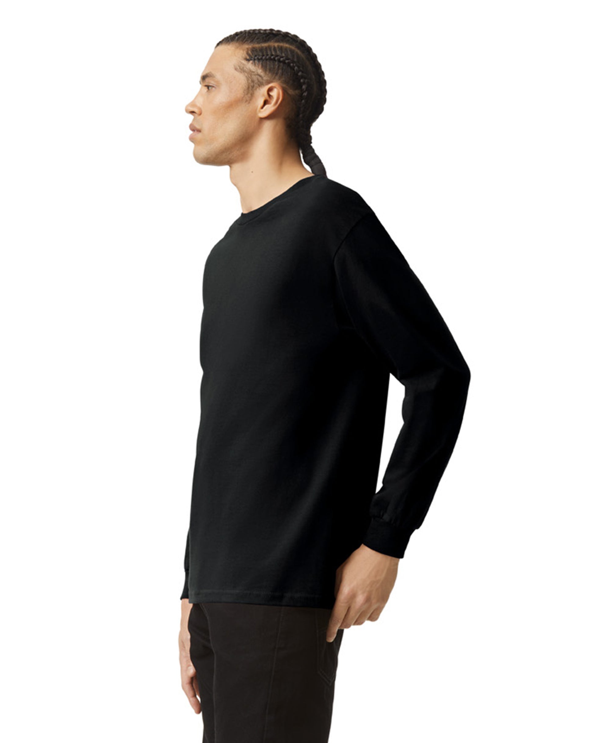Unisex Heavyweight Cotton Long-Sleeve T-shirt - Black