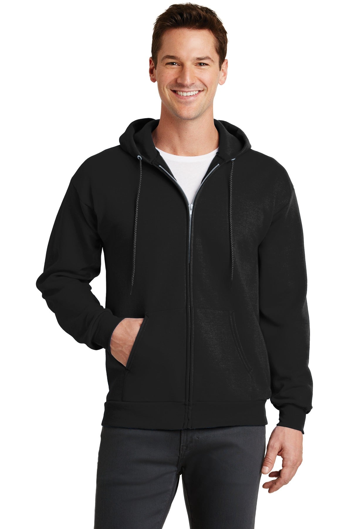 Unisex Core Fleece Full-Zip Hoodie - Jet Black