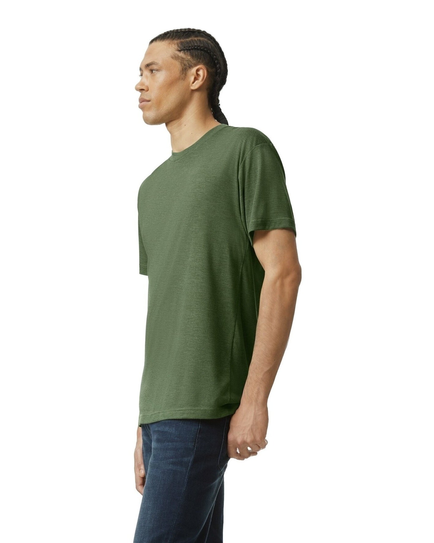 Unisex Triblend Short-Sleeve Track T-Shirt - Tri-Olive