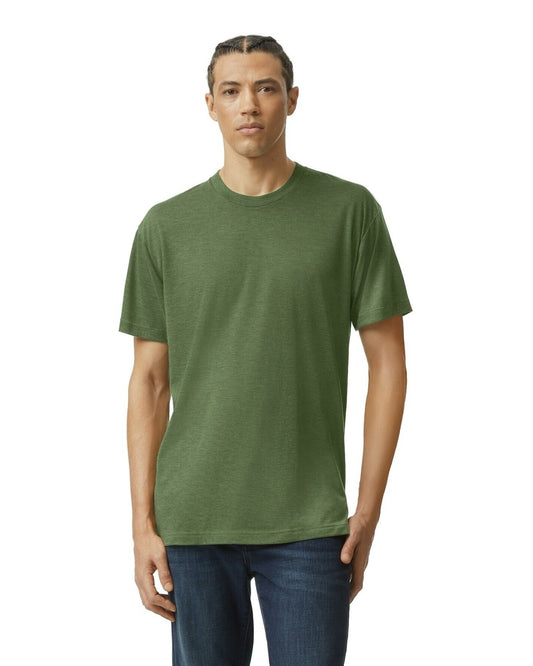 Unisex Triblend Short-Sleeve Track T-Shirt - Tri-Olive