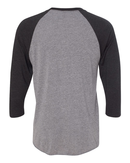 Unisex Triblend 3/4-Sleeve Raglan - Vintage Black / Premium Heather