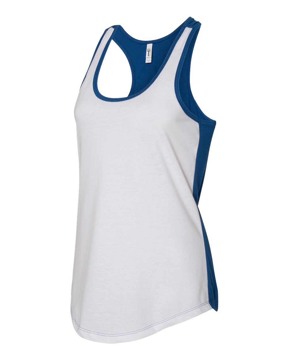 Women's Ideal Colorblock Racerback Tank - White / Royal