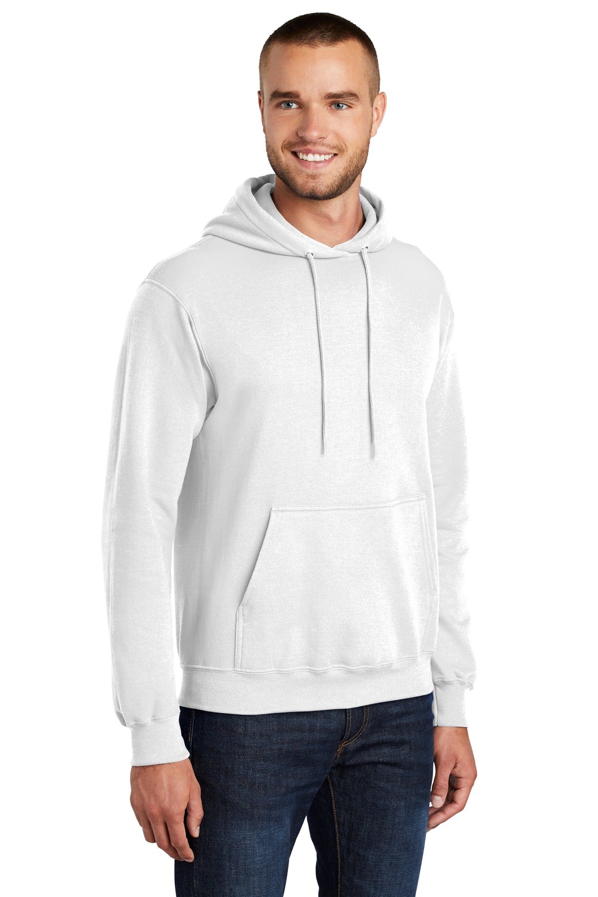 Unisex Tall Core Fleece Pullover Hoodie - White