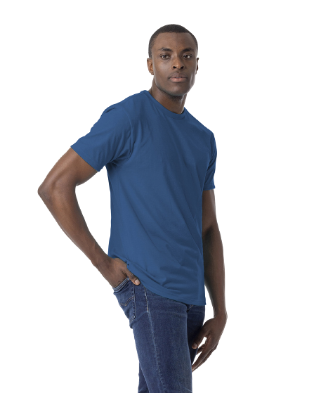 Unisex CVC Crewneck T-Shirt - Heather Cool Blue