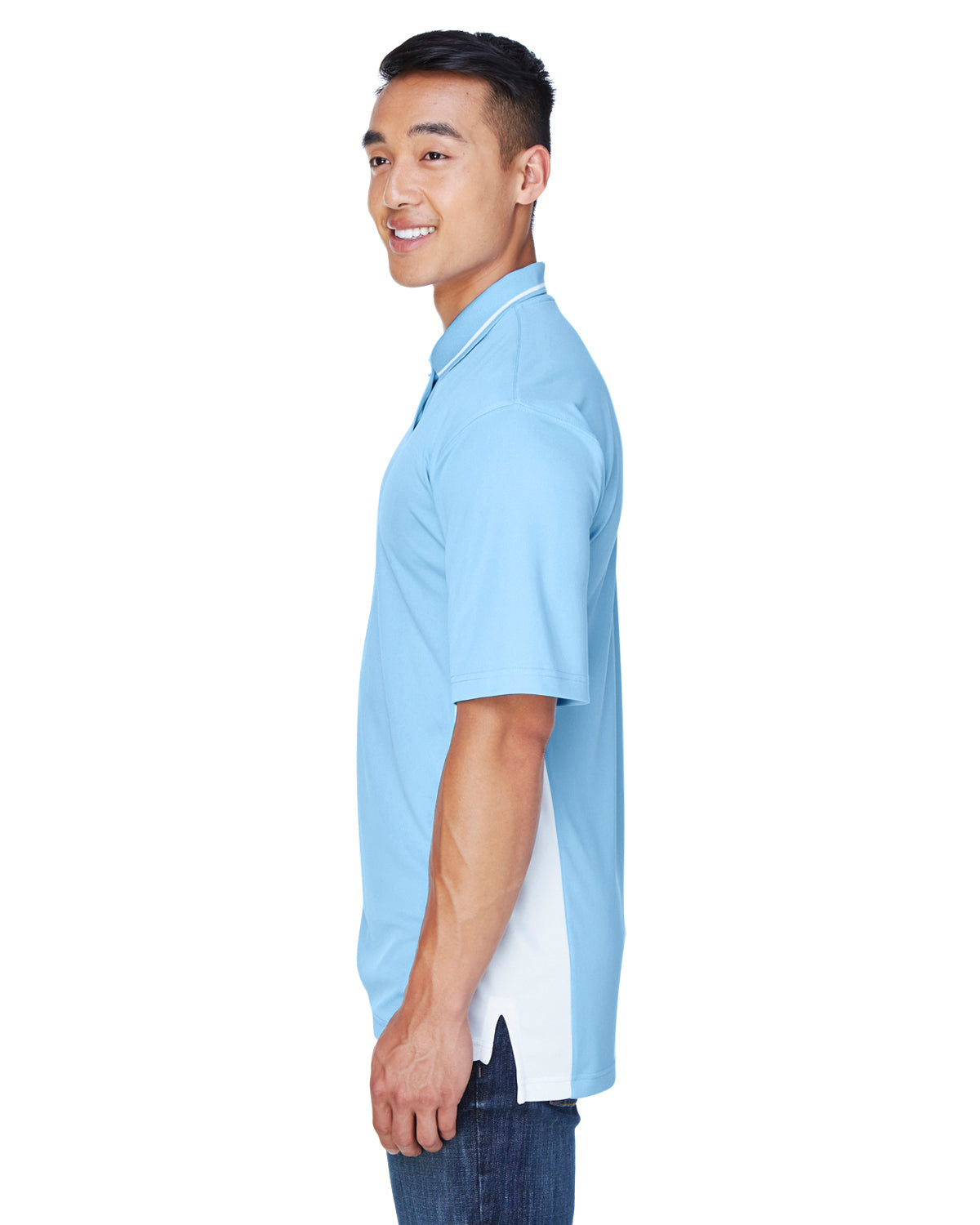 Men's Cool & Dry Sport Two-Tone Polo - Columbia Blue / White