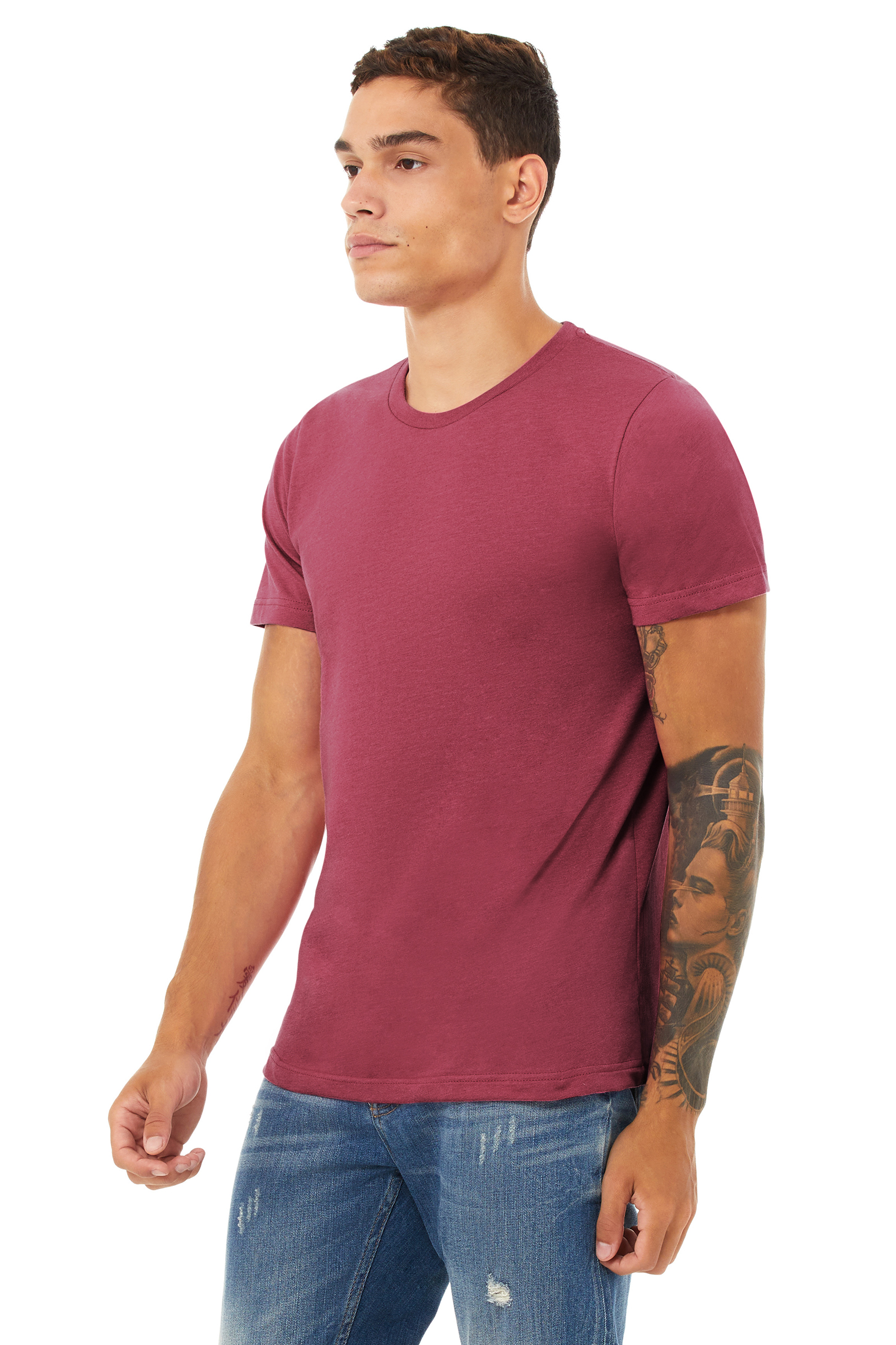 Unisex Heather CVC T-Shirt - Heather Raspberry
