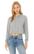Bella + Canvas 8512 - Women's Cropped Long Sleeve Hooded T-Shirt - Athletic Gray Triblend