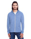 Threadfast Apparel 302Z - Unisex Triblend Full-Zip Light Hoodie - Navy Triblend