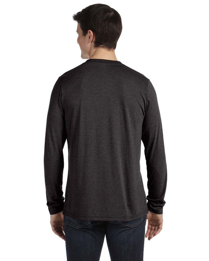 Unisex Jersey Long-Sleeve V-Neck T-Shirt - Charcoal Black Triblend