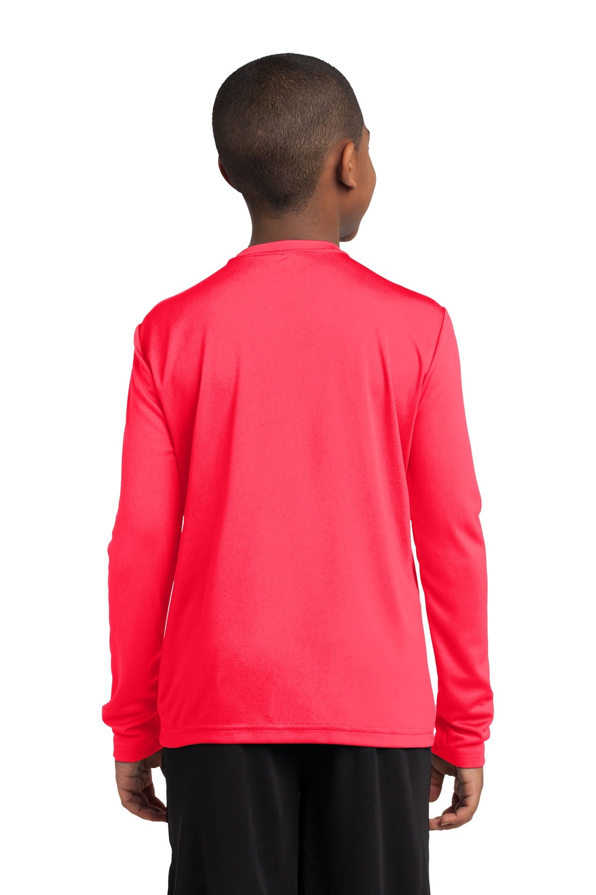 Youth Long Sleeve PosiCharge Competitor Tee - Hot Coral