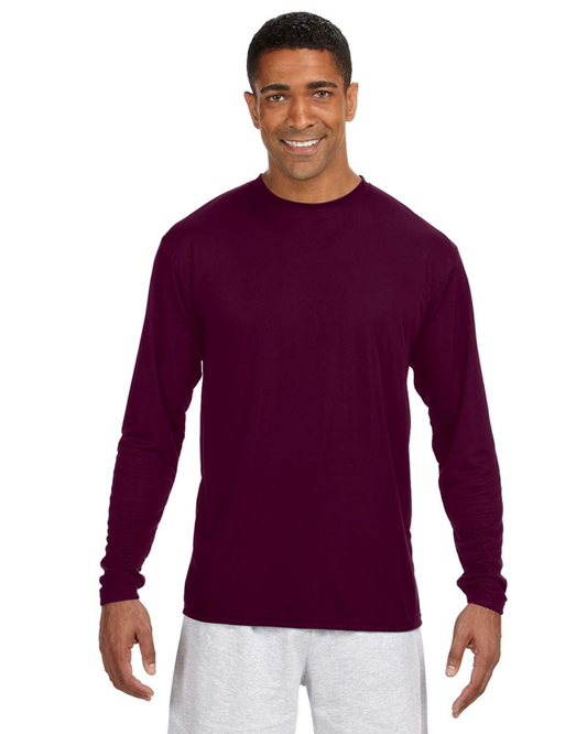 Men's Cooling Performance Long Sleeve T-Shirt - Maroon
