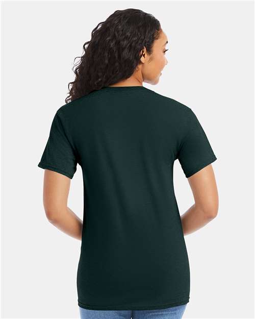 Hanes 5280 Deep Forest — on model back