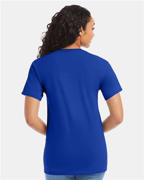 Hanes 5280 Deep Royal — on model back