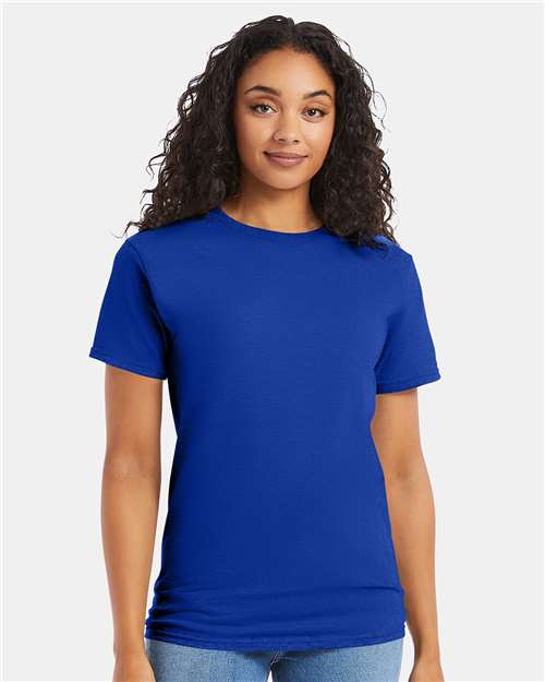 Hanes 5280 Deep Royal — on model front