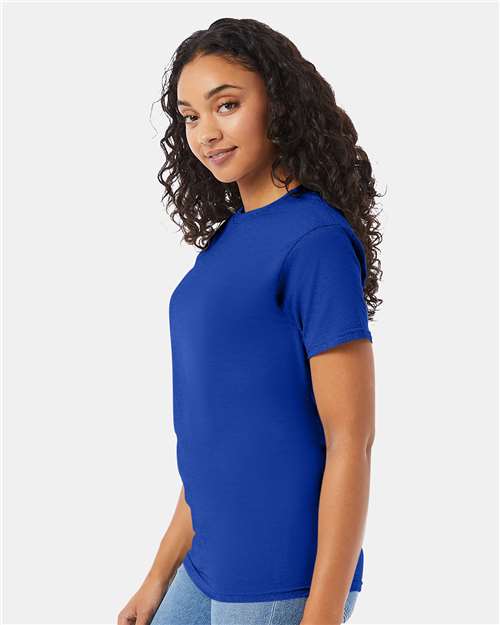 Hanes 5280 Deep Royal — on model side