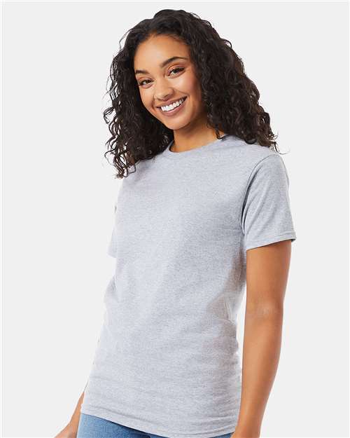 Hanes 5280 Light Steel — on model side