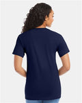 Hanes 5280 Navy — on model back