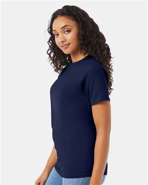 Hanes 5280 Navy — on model side