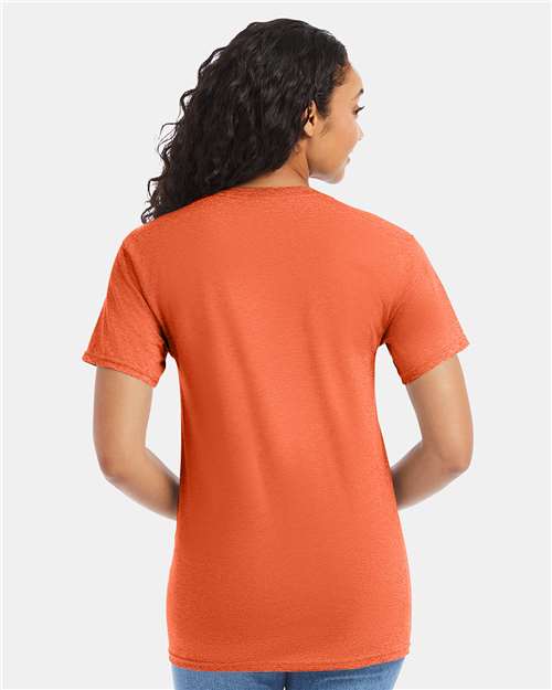 Hanes 5280 Texas Orange — on model back