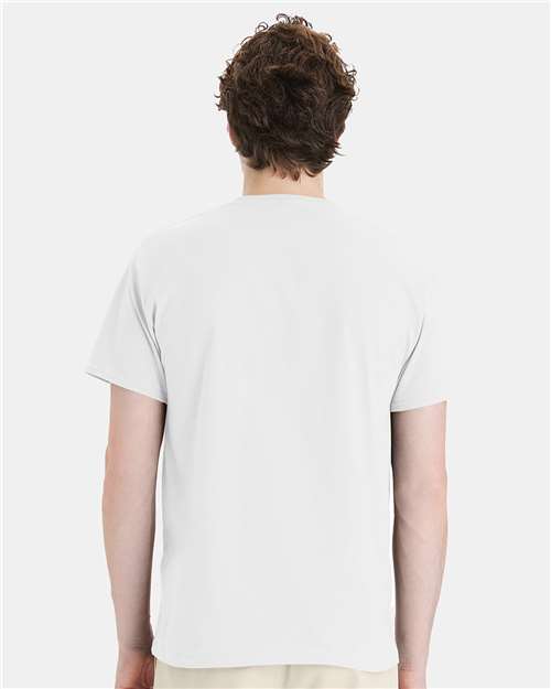 Hanes 5280 White — on model back