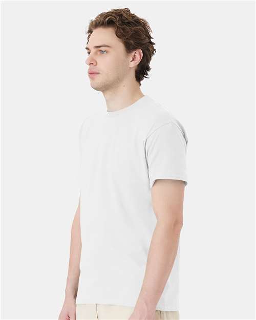 Hanes 5280 White — on model side
