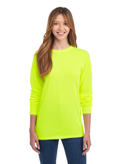 Unisex DRI-POWER® SPORT Long-Sleeve T-Shirt - High Viz Safety Green
