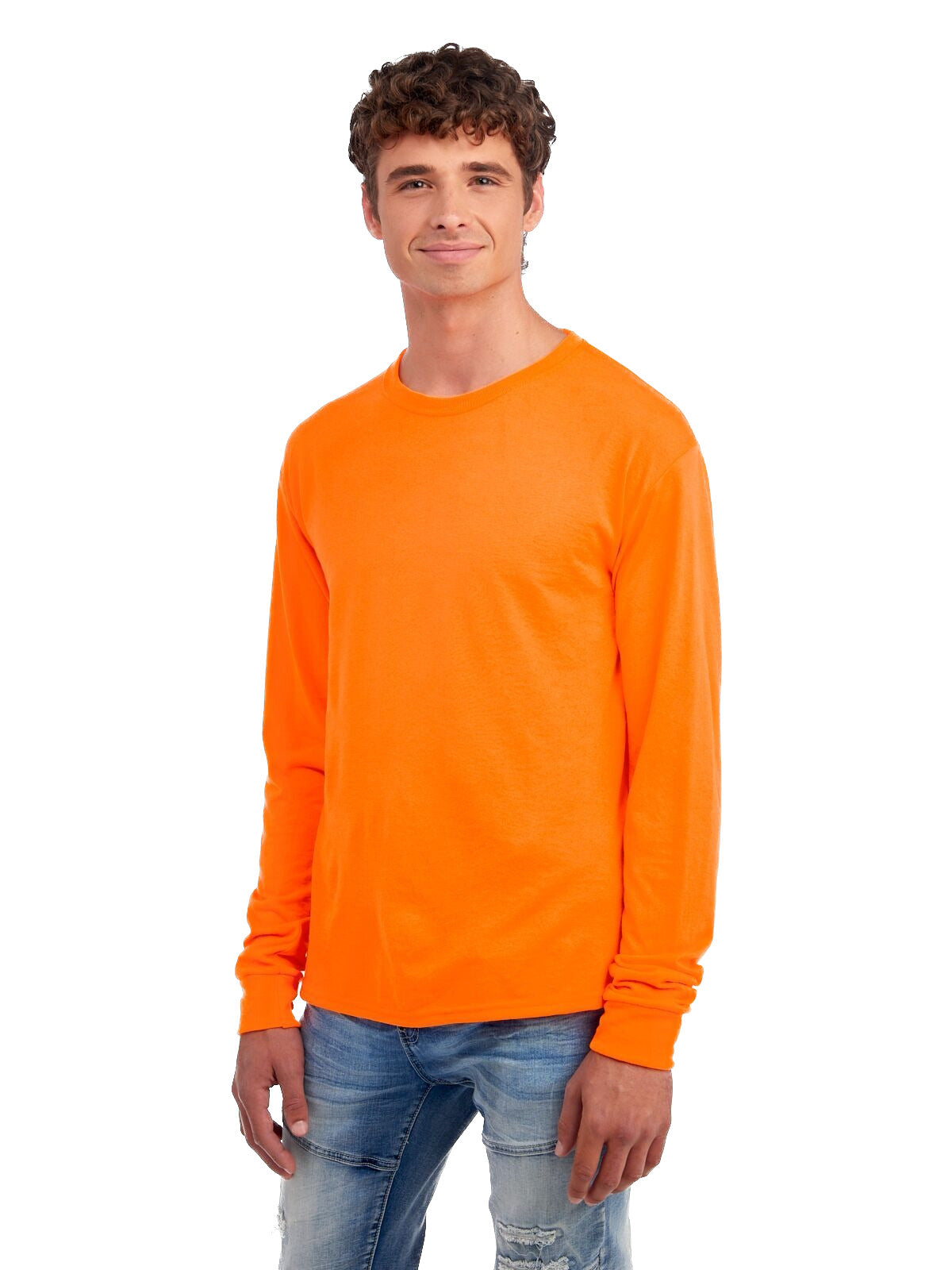 Unisex DRI-POWER® SPORT Long-Sleeve T-Shirt - High Viz Safety Orange
