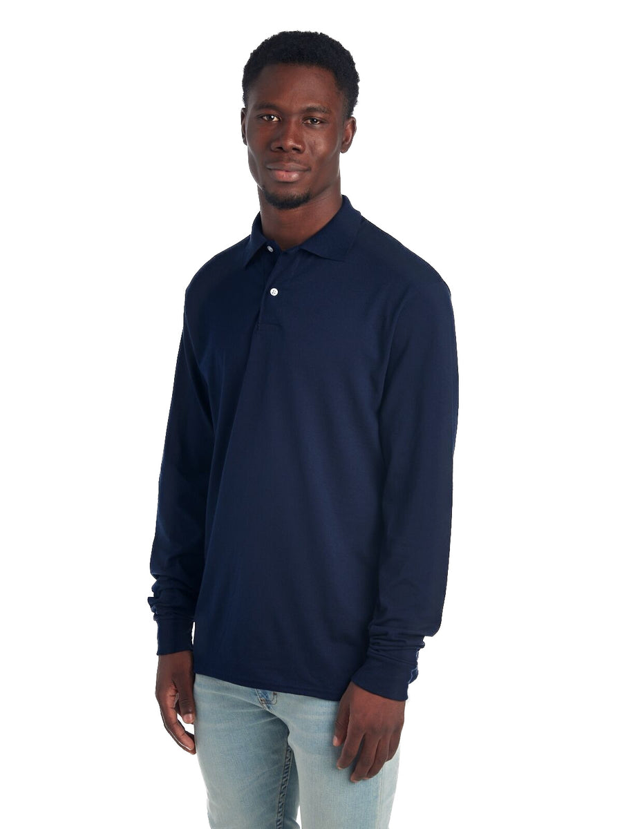 Unisex SpotShield™ Long-Sleeve Jersey Polo - J Navy