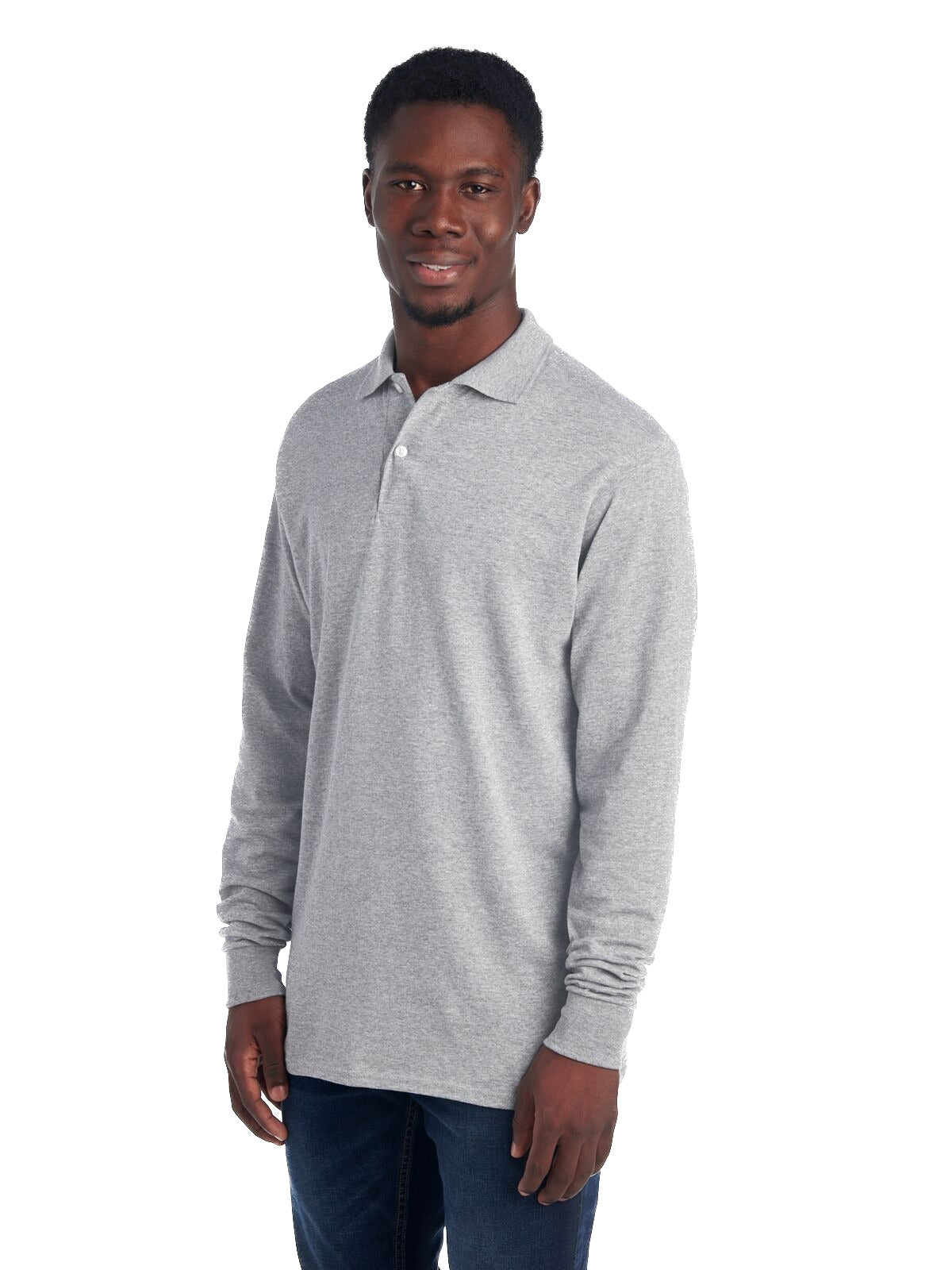 Unisex SpotShield™ Long-Sleeve Jersey Polo - Oxford